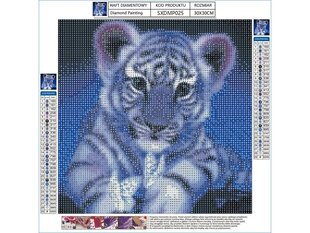 Teemant tikand, teemantmaal, teemant mosaiik, SNOW TIGER 30x30cm hind ja info | Teemantmaalid, teemanttikandid | kaup24.ee