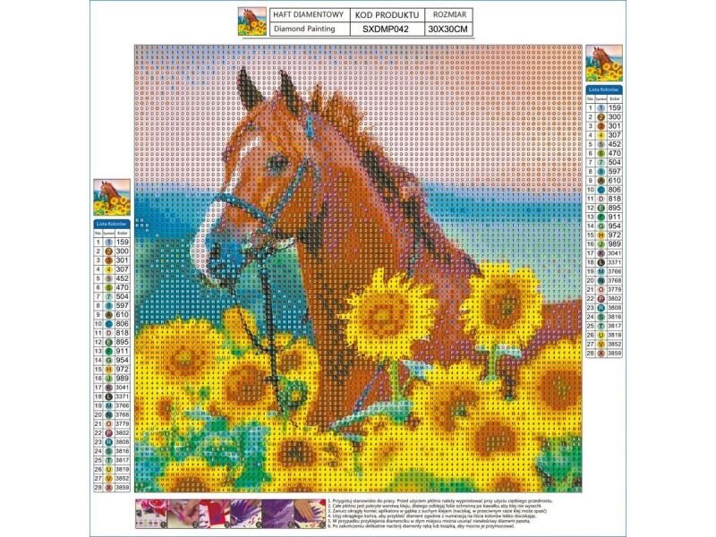 Teemantmosaiik Hobune 30x30cm цена и информация | Teemantmaalid, teemanttikandid | kaup24.ee