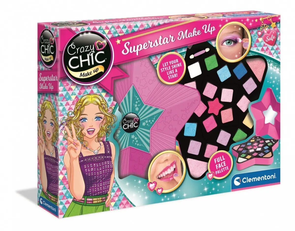 Meigikomplekt lastele Clementoni Crazy Chic Superstar Make Up, 1 tk цена и информация | Laste ja ema kosmeetika | kaup24.ee