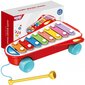 Metallofon ratastega Woopie, punane цена и информация | Arendavad mänguasjad | kaup24.ee