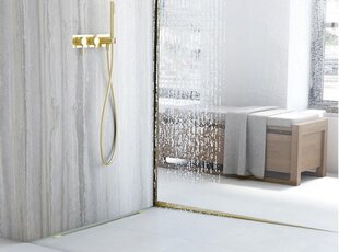Dušialuse kalle, 140 cm, kuldne цена и информация | Аксессуары для ванной комнаты | kaup24.ee