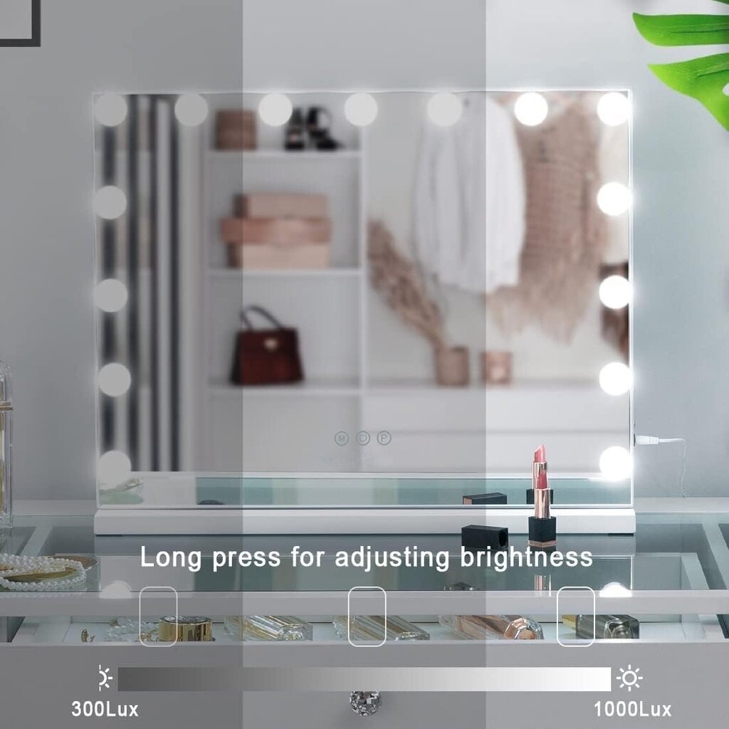LED-tulega peegel G.Lux LED Make Up Mirror-3-WH hind ja info | Peeglid | kaup24.ee