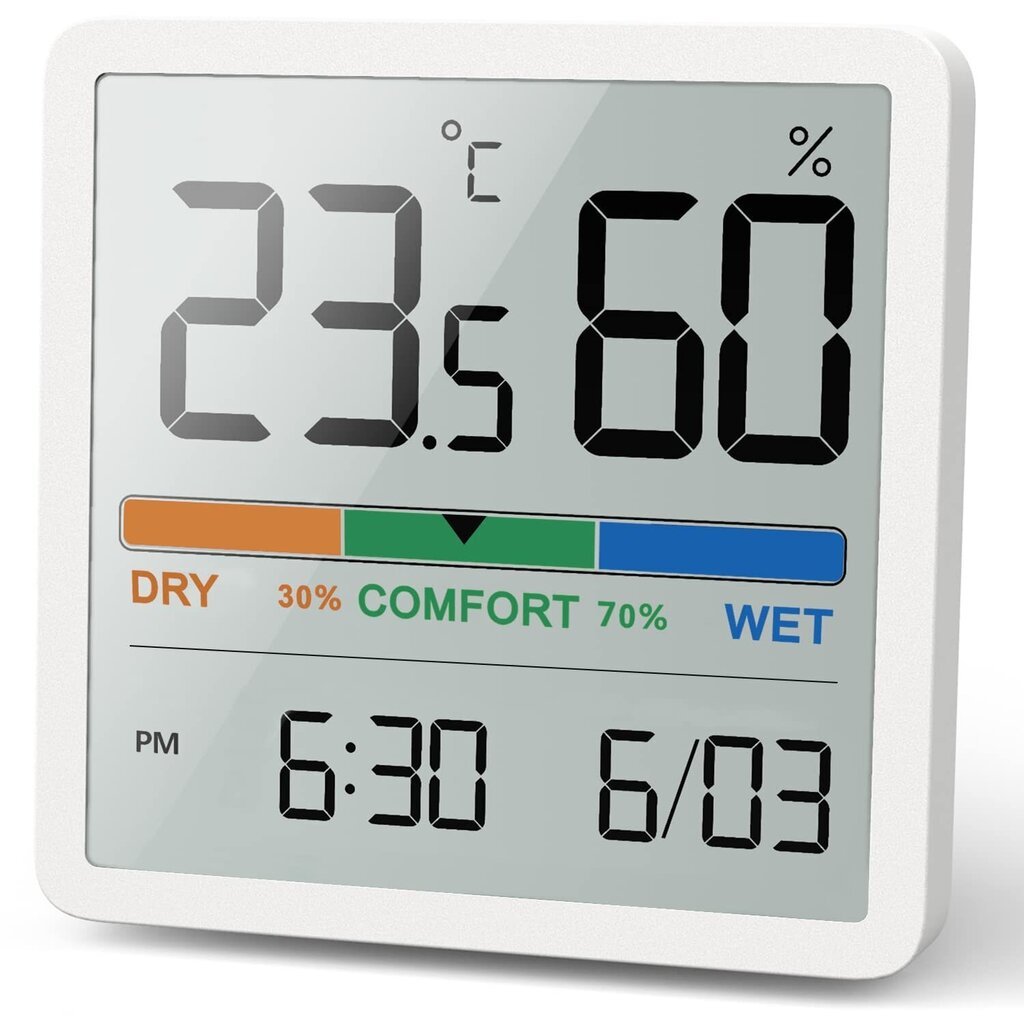 NOKLEAD Digitaalne termomeeter koos hügromeetriga, valge hind ja info | Ilmajaamad, termomeetrid | kaup24.ee