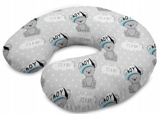 Подушка для кормления Babymam Teddy Bear Boy on gray, 55x55 см цена и информация | Подушки для кормления | kaup24.ee