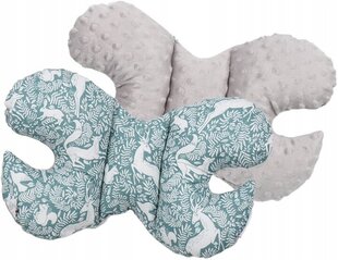 Anti-shock подушка для младенцев в форме бабочки Babymam, серый/зеленый, 24x35 cm цена и информация | Детские подушки, конверты, спальники | kaup24.ee