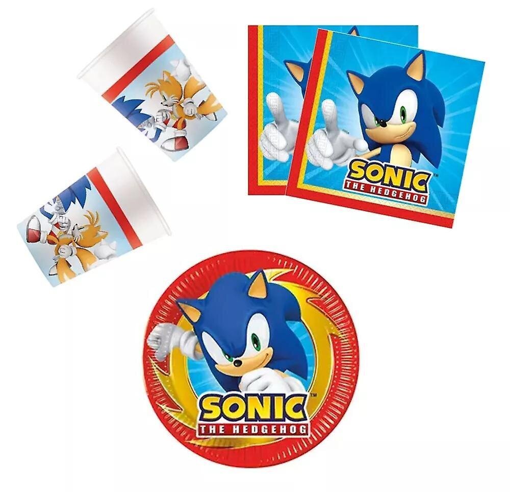 Sünnipäevanõude komplekt Sonic the Hedgehog цена и информация | Ühekordsed nõud | kaup24.ee