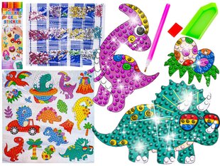 Diamond tikand mosaiik DINOSAURUS kleebised komplekt 18 kleebised hind ja info | Teemantmaalid, teemanttikandid | kaup24.ee