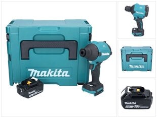 Аккумуляторный дуватель Makita DAS 180 T1J, 18 V, аккумулятор 5,0 Ah, без зарядного устройства цена и информация | Воздуходувки | kaup24.ee