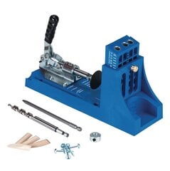 KREG Jig K4 Starter Set (K4) puusepa vuukide süsteem puidule koos puurimismalliga K4, astmepuuriga, otsaku, kruvide ja tüüblitega цена и информация | Механические инструменты | kaup24.ee