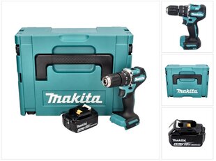 Makita DHP 487 M1J akulööktrell 18 V 40 Nm + 1x aku 4,0 Ah + Makpac - ilma laadijata hind ja info | Akutrellid, kruvikeerajad | kaup24.ee