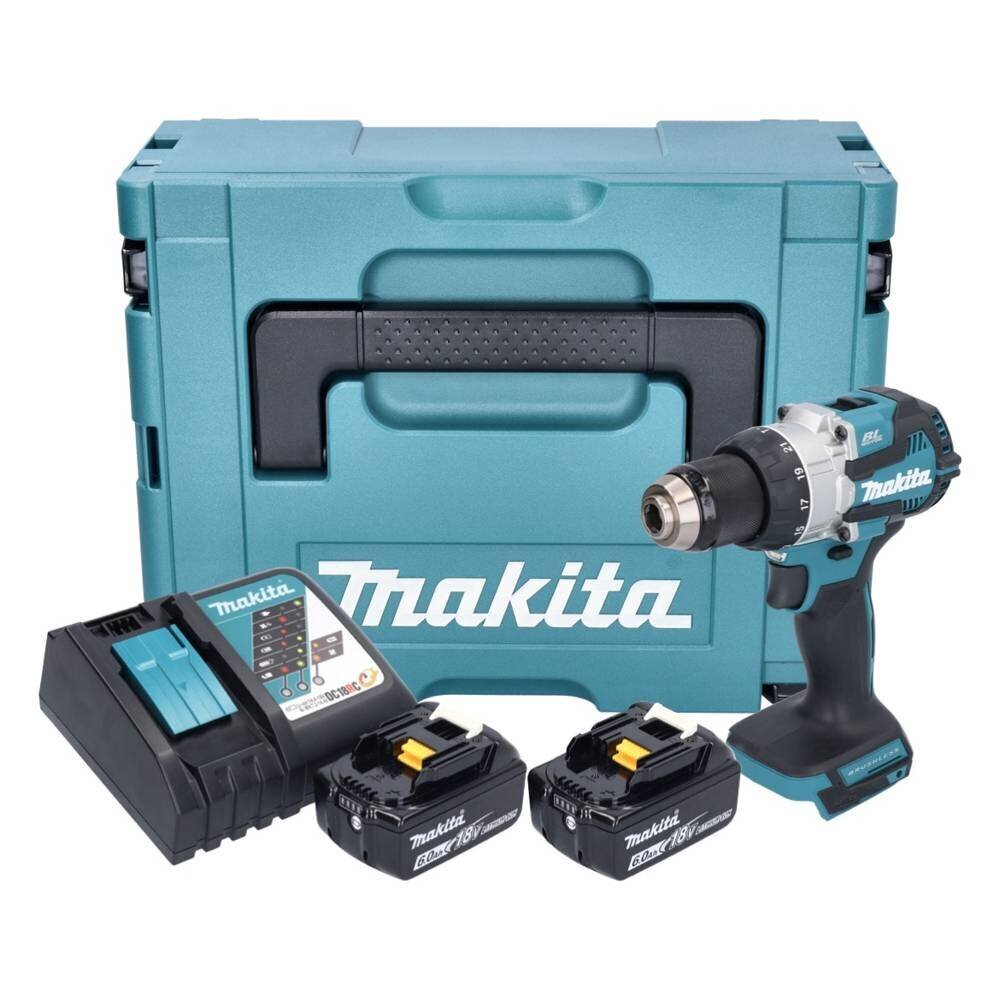 Makita DHP 489 RGJ akulööktrell 18 V 73 Nm + 2x akut 6,0 Ah + laadija + Makpac цена и информация | Akutrellid, kruvikeerajad | kaup24.ee