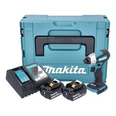 Makita DTD 157 RFJ aku löökvõti 18 V 140 Nm 1/4" + 2x aku 3,0 Ah + laadija + Makpac hind ja info | Akutrellid, kruvikeerajad | kaup24.ee