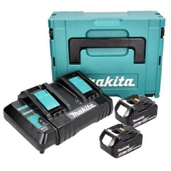 Makita laadimiskomplekt 18 V 2x BL 1840 B 4,0 Ah akuga + DC 18 SH topeltlaadija + Makpac hind ja info | Akutrellid ja akukruvikeerajad | kaup24.ee