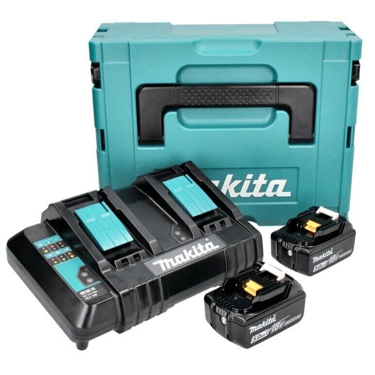 Makita laadimiskomplekt 18 V 2x BL 1850 B 5,0 Ah akuga + DC 18 SH topeltlaadija + Makpac цена и информация | Akutrellid, kruvikeerajad | kaup24.ee