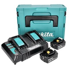 Makita laadimiskomplekt 18 V 2x BL 1860 B 6,0 Ah akuga + DC 18 SH topeltlaadija + Makpac hind ja info | Akutrellid, kruvikeerajad | kaup24.ee