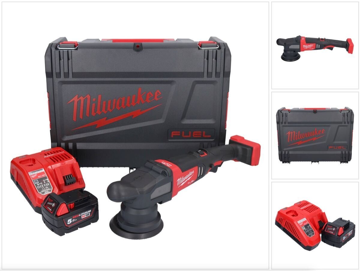 Milwaukee M18 FROP15-501X aku ekstsentriline poleerimismasin 18 V 125 mm + 1x aku 5,0 Ah + laadija + HD kast цена и информация | Lihvmasinad ja ketaslõikurid | kaup24.ee