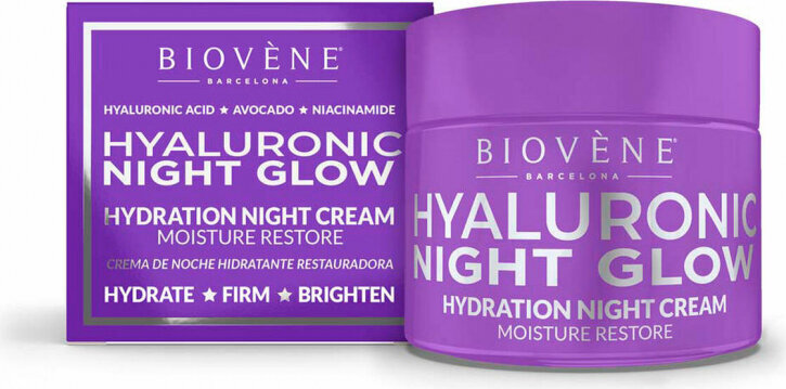 Näokreem Biovène Hyaluronic Night Glow, 50 ml цена и информация | Näokreemid | kaup24.ee