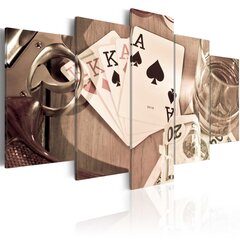 Maal - Poker night - sepia цена и информация | Настенные деревянные декорации | kaup24.ee