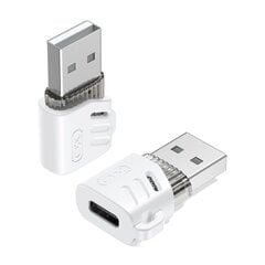 XO adapter NB256D USB-C - USB white цена и информация | Адаптер Aten Video Splitter 2 port 450MHz | kaup24.ee