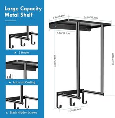 Roostevabast terasest käterätikuivati, 40 cm, must цена и информация | Аксессуары для ванной комнаты | kaup24.ee