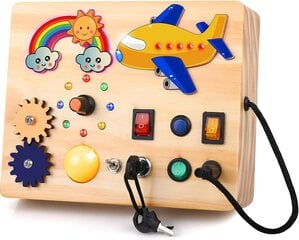 Aranee Montessori Busy Board laste puidust LED mänguasi цена и информация | Развивающие игрушки | kaup24.ee