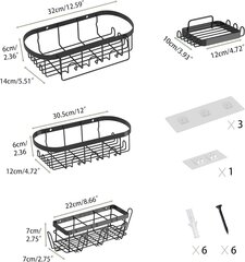 Полки UMDONX для душа, 4 шт. цена и информация | Аксессуары для ванной комнаты | kaup24.ee