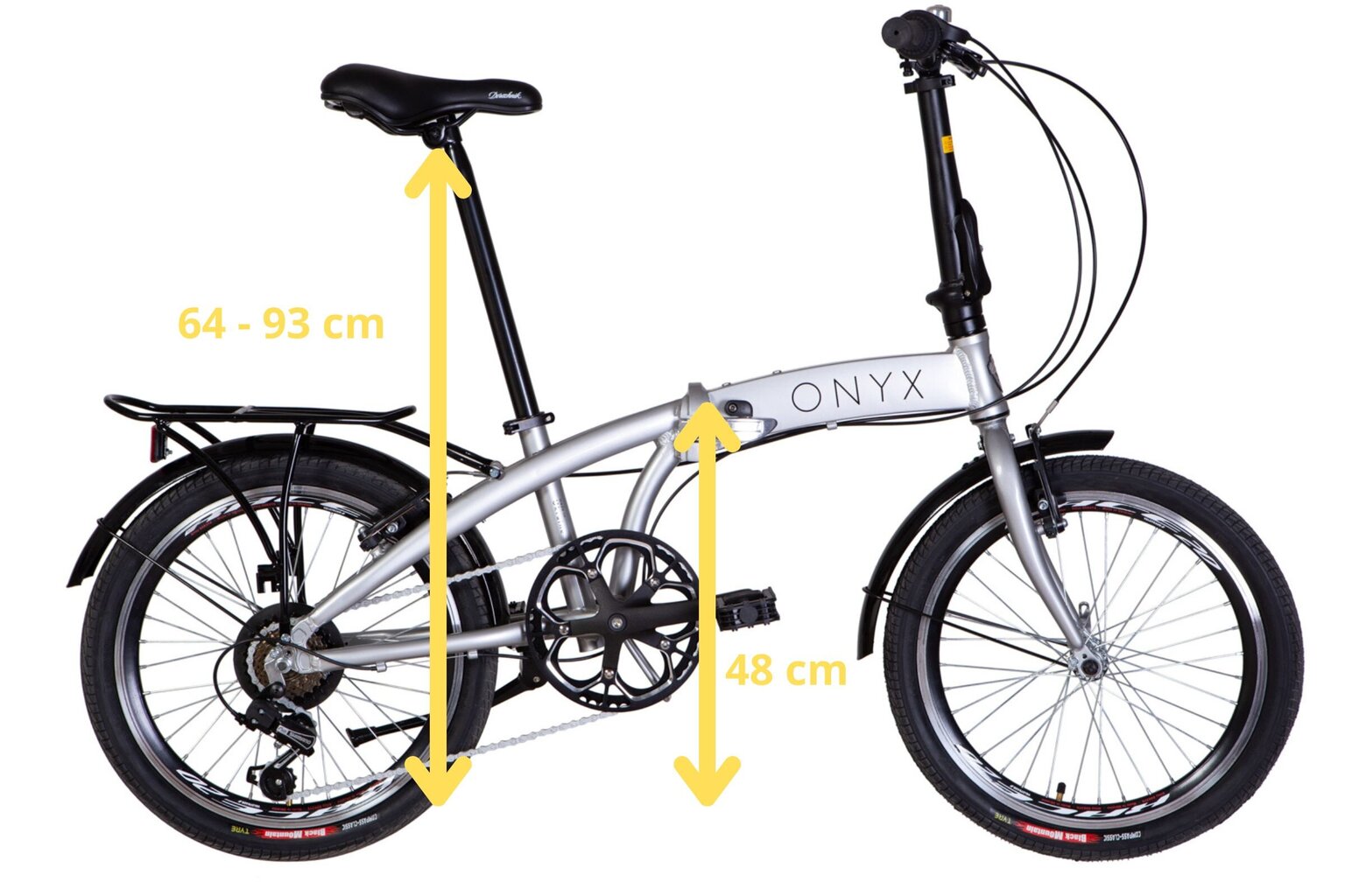 Kokkupandav jalgratas Onyx 20", alumiinium, 130-180 cm, 7 kiirust, valge/hall hind ja info | Jalgrattad | kaup24.ee