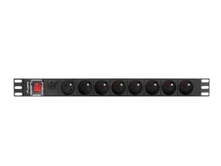 LANBERG POWER STRIP PDU RACK 19&quot; (1U, 16A, 8X 230V PL, 2м) цена и информация | Аксессуары для корпусов | kaup24.ee