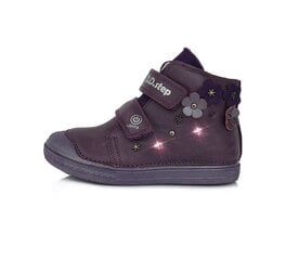 Демисезонные кожаные ботинки c LED элементами для девочки, фиолетовый цена и информация | Детские сапоги | kaup24.ee