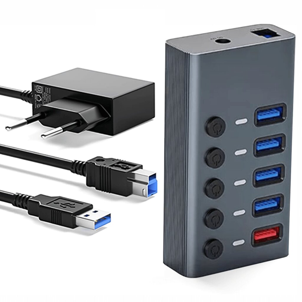 Reagle USB 3.1 PRO aktiivne 4-portiline USB-A adapter 36W цена и информация | USB jagajad, adapterid | kaup24.ee