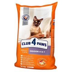 CLUB 4 PAWS Premium полнорационный сухой корм для взрослых кошек, живущих в помещении, "INDOOR 4 IN 1", 14 кг цена и информация | Сухой корм для кошек | kaup24.ee