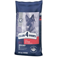 CLUB 4 PAWS Premium полнорационный сухой корм для активных взрослых собак всех пород "ACTIVE", 20 кг цена и информация |  Сухой корм для собак | kaup24.ee