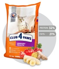 CLUB 4 PAWS Premium полнорационный сухой корм для взрослых кошек для здоровья мочевыделительной системы "URINARY", 14 кг цена и информация | Сухой корм для кошек | kaup24.ee