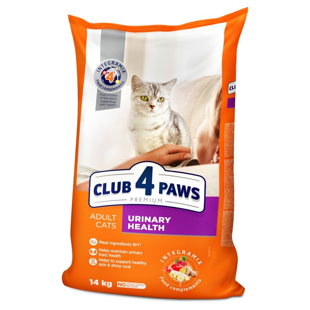 Club 4 Paws Premium täistoit täiskasvanud kassidele uriinitervise eest "Urinary", 14kg hind ja info | Kuivtoit kassidele | kaup24.ee