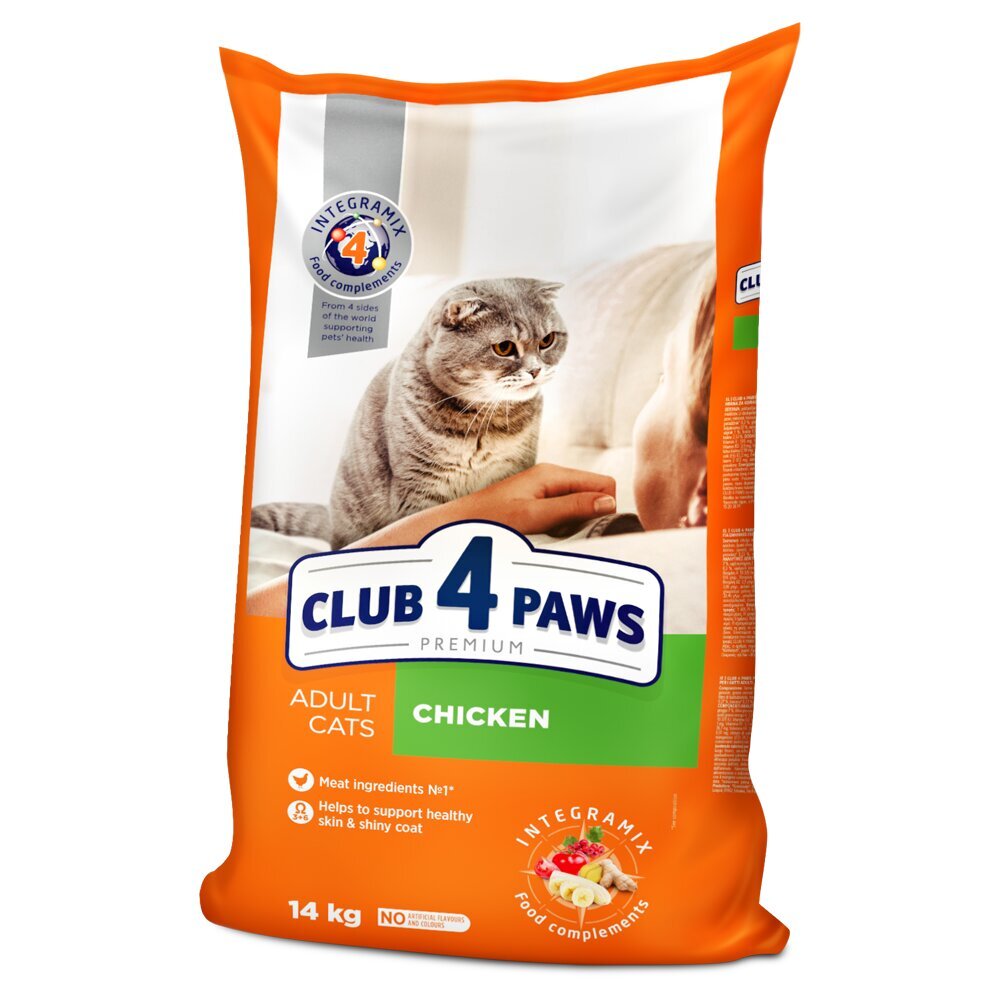 Club 4 Paws Premium täistoit täiskasvanud kassidele kanaga, 14kg цена и информация | Kuivtoit kassidele | kaup24.ee