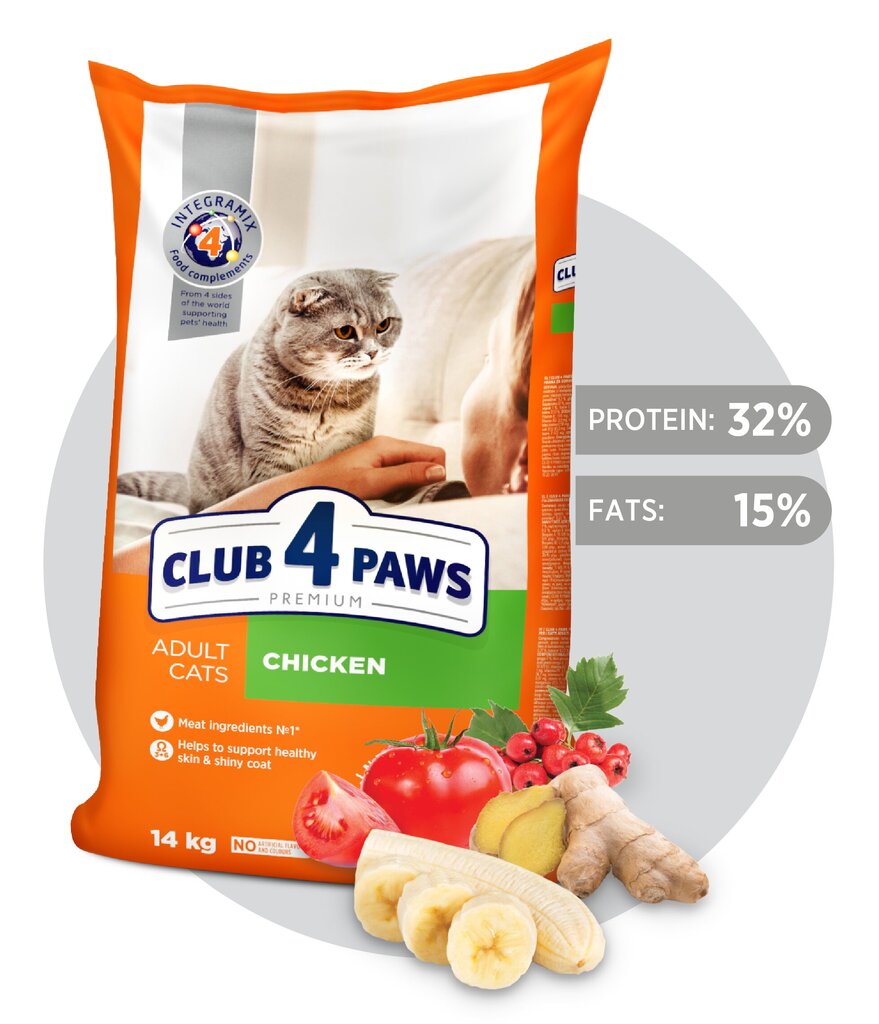 Club 4 Paws Premium täistoit täiskasvanud kassidele kanaga, 14kg цена и информация | Kuivtoit kassidele | kaup24.ee