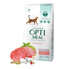 Optimeal™. Super Premium Complete kuivtoit steriliseeritud ja kastreeritud kassidele - veiseliha ja sorgo 1,5 kg hind ja info | Kuivtoit kassidele | kaup24.ee