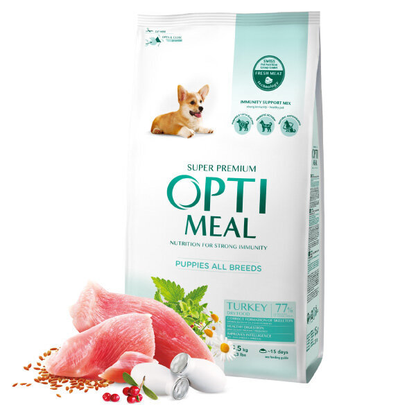 Optimeal™. Super Premium Complete kuivtoit kutsikatele kõikidele tõugudele - kalkun, 1,5kg hind ja info | Kuivtoit koertele | kaup24.ee