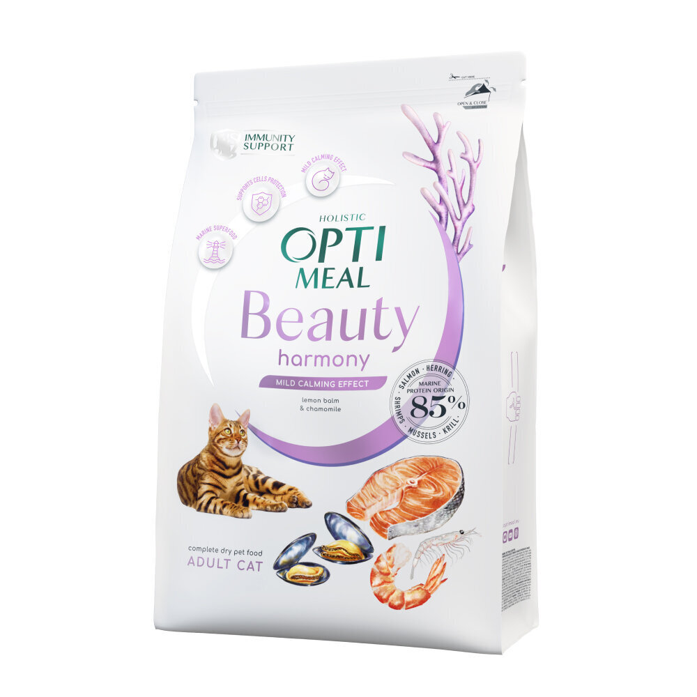 Optimeal Super Premium Beauty Harmony teraviljavaba kassitoit meretoidu koostisega, 4 kg hind ja info | Kuivtoit kassidele | kaup24.ee