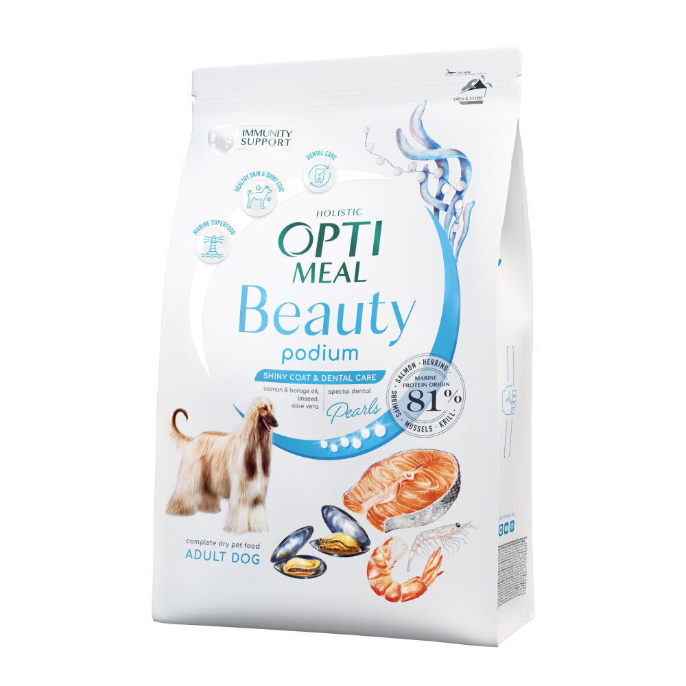 Optimeal Beauty Podium teraviljavaba koeratoit meretoidu koostisega, 1,5 kg hind ja info | Kuivtoit koertele | kaup24.ee