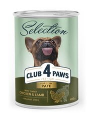 Club 4 Paws Premium консервированный полнорационный паштет для взрослых собак с курицей и ягненком, 400 г цена и информация | Консервы для собак | kaup24.ee