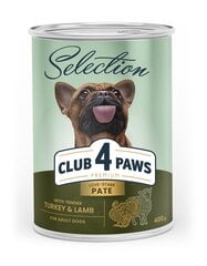 Club 4 Paws Premium Complete консервированный паштет для взрослых собак с индейкой и ягненком, 400 г цена и информация | Консервы для собак | kaup24.ee