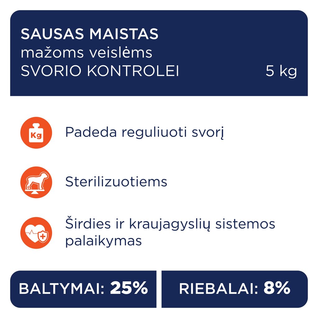 Club 4 Paws Premium täistoit väikest tõugu täiskasvanud, steriliseeritud või kastreeritud ja ülekaalulisusele kalduvatele koertele kõrge kalkunisisaldusega Light, 5 kg цена и информация | Kuivtoit koertele | kaup24.ee