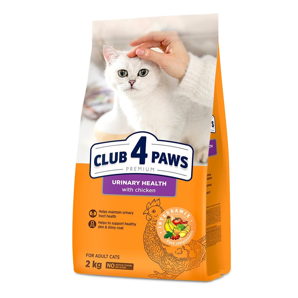 Club 4 Paws Premium täistoit täiskasvanud kassidele urineerimise toetamiseks, 2 kg hind ja info | Kuivtoit kassidele | kaup24.ee