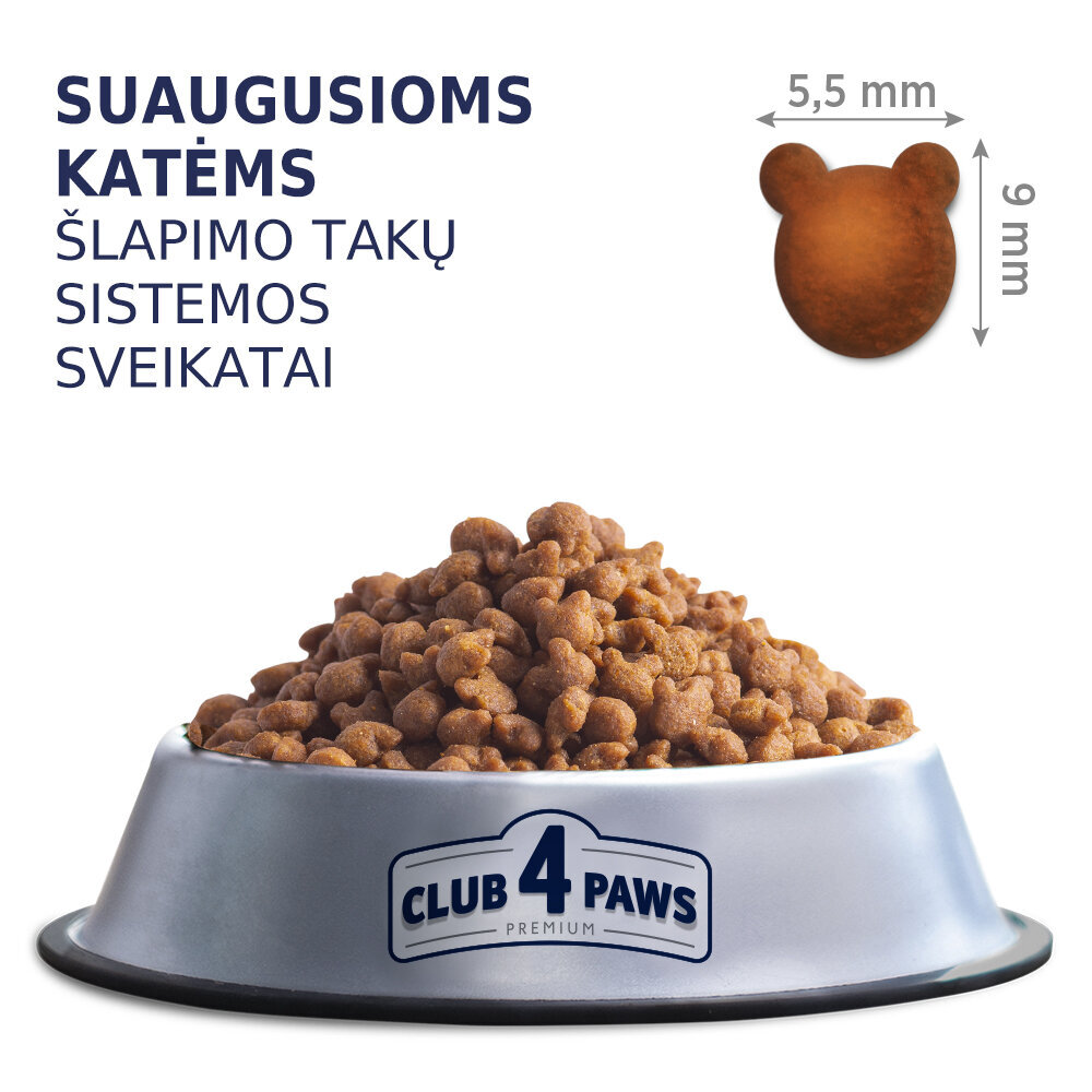 Club 4 Paws Premium täistoit täiskasvanud kassidele urineerimise toetamiseks, 2 kg hind ja info | Kuivtoit kassidele | kaup24.ee