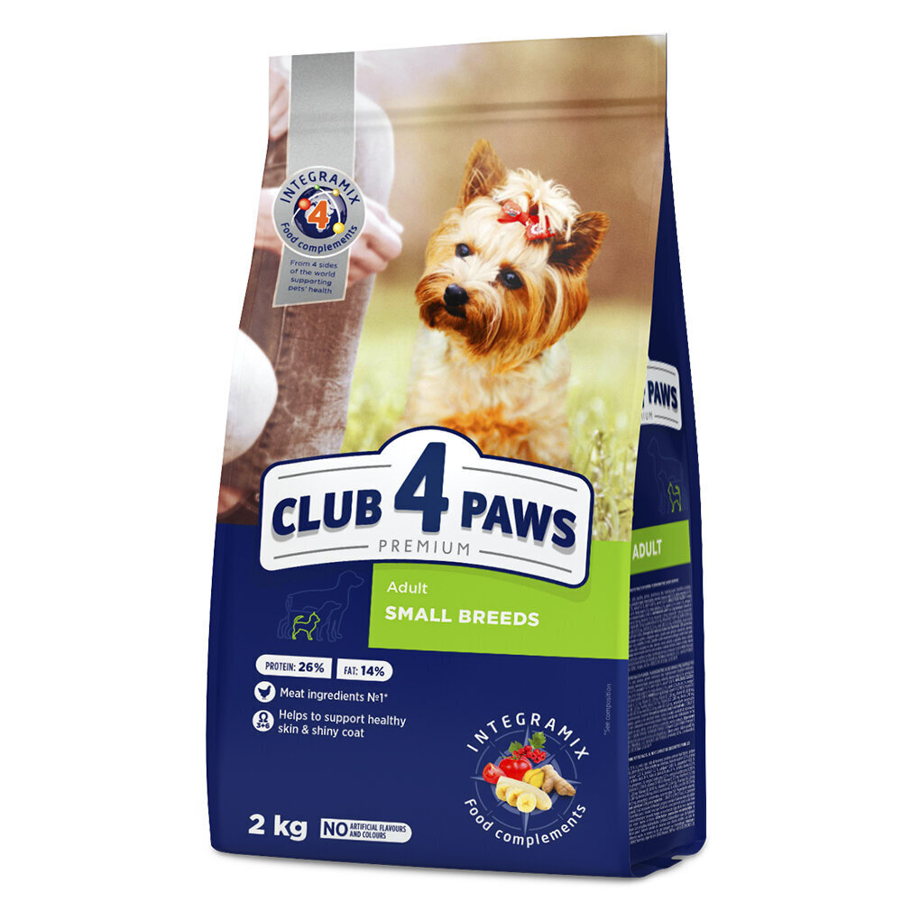 Club 4 Paws Premium täiskasvanutele, väikest tõugu koertele, 2 kg цена и информация | Kuivtoit koertele | kaup24.ee