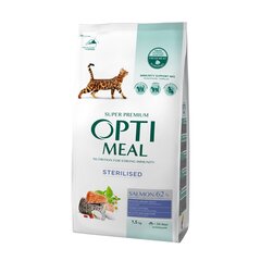 Optimeal Super Premium Steril kuivtoit steriliseeritud ja kastreeritud kassidele lõhega, 1,5 kg hind ja info | Kuivtoit kassidele | kaup24.ee