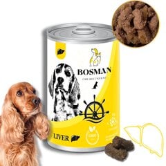 Bosman täismärg toit täiskasvanud koertele maksaga, 12 x 1240 g цена и информация | Консервы для собак | kaup24.ee