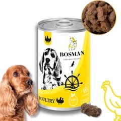 Bosman täismärg toit täiskasvanud koertele linnulihaga, 12 x 1240 g цена и информация | Консервы для собак | kaup24.ee