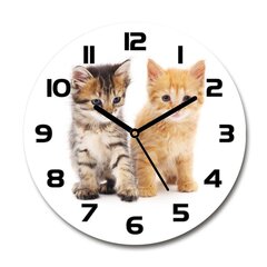 Klaasist seinakell Pruun ja punane kass, 30cm цена и информация | Часы | kaup24.ee